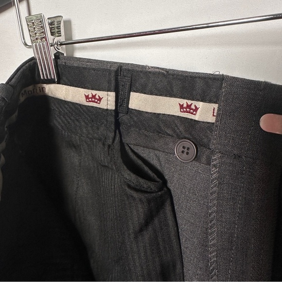 Louis Martin Wool Blend Expandable Waist Pleated Dress Pants Quiet Luxury Office - Picture 9 of 11